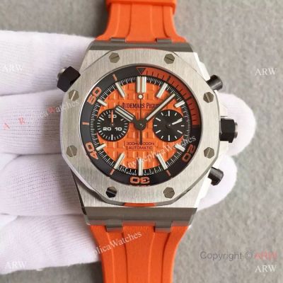 Swiss Audemars Piguet Drive Chronograph Cal.3124 Orange Rubber Replica Watch